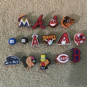 Crocs jibitz jibits kaws simpsons MLB major league baseball jibitz